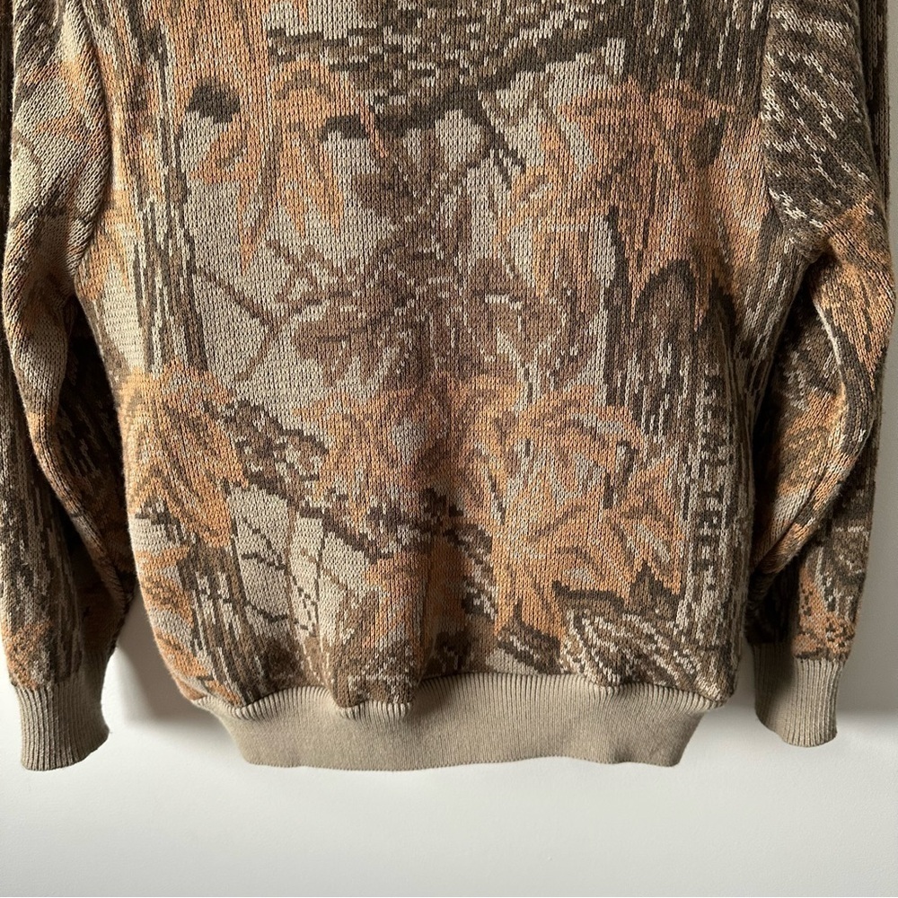 Whitewater Vintage Real Tree Camouflage Wool Sherpa Zip Up Sweater Sz L Hunting - Picture 11 of 15